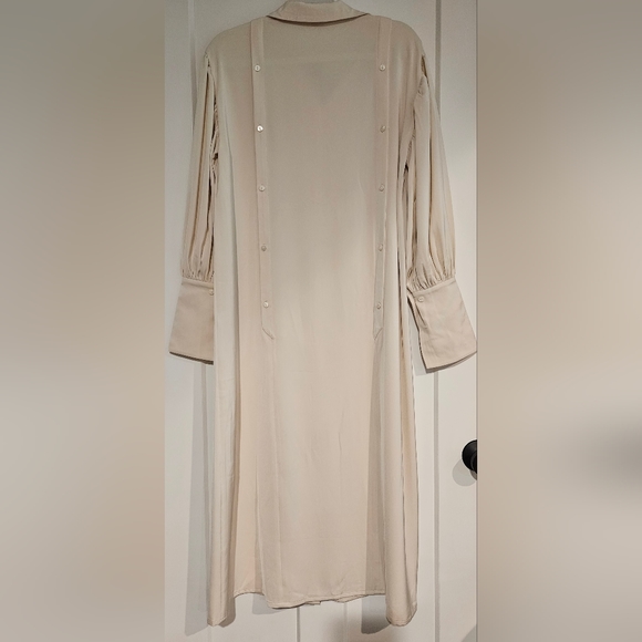 NWT Long Sleeve Drape Shirt Robe Dress (Cream) - NAP Loungewear - Picture 11 of 13